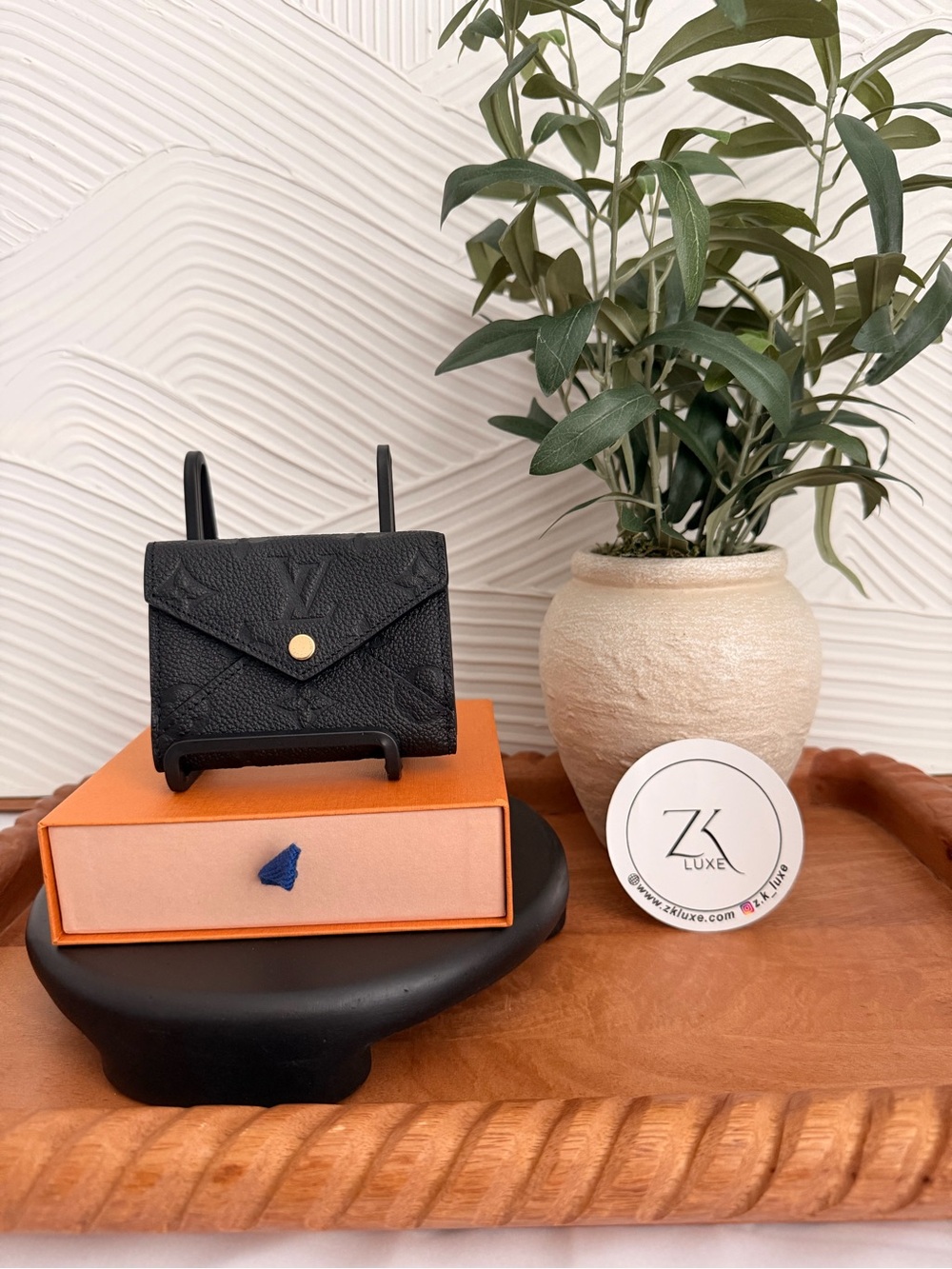 Louis Vuitton Black Mini Envelope Shoulder Bag with Gold Accent